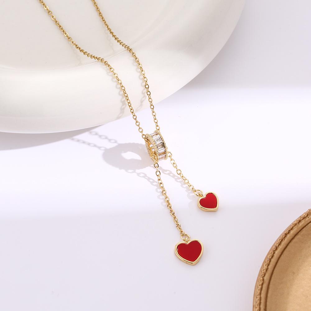 

Высококачественное женское ожерелье из титановой стали с четырехлистным клевером - Не выцветающее, универсальная ключичная цепочка