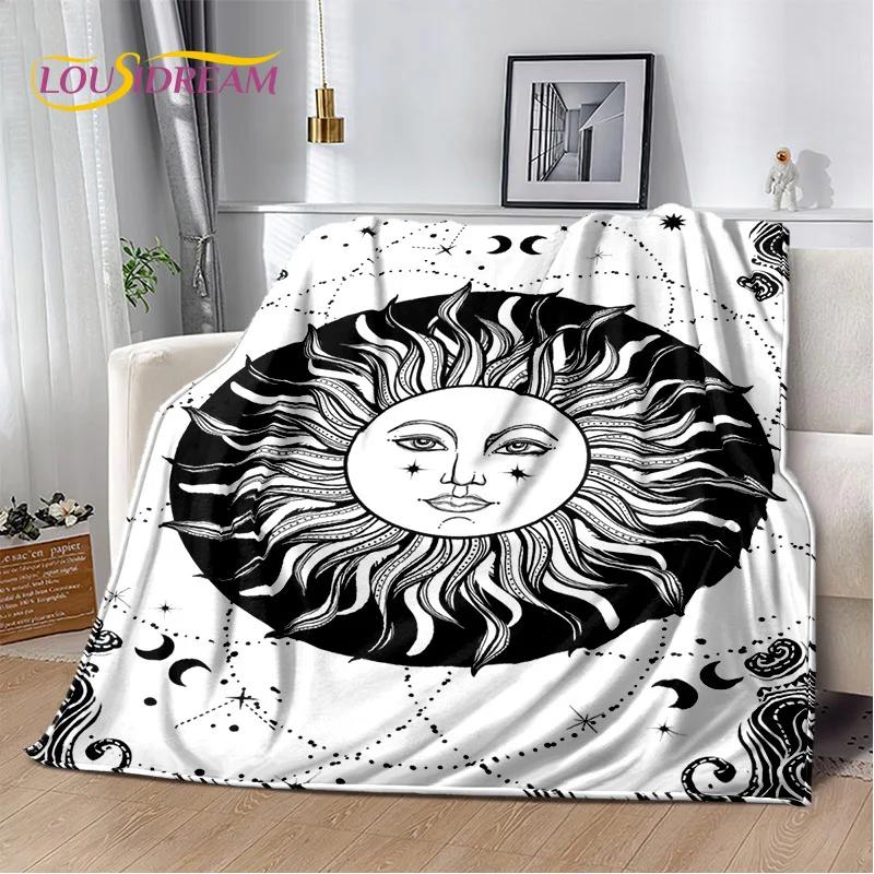 Mysteriou Tarot Sun Moon Mandala Magic Soft Flannel Blankets,Throw Blanket Comfortable Blanket for Picnic Beds Sofa Home Bedroom