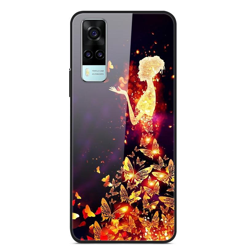 Tempered Glass Case For Vivo Y31 Y51 Case Soft Silicome Bumper For Vivo Y51 Y31 Phone Case Hard Glass Back Cover Y 31 Y 51 Funda
