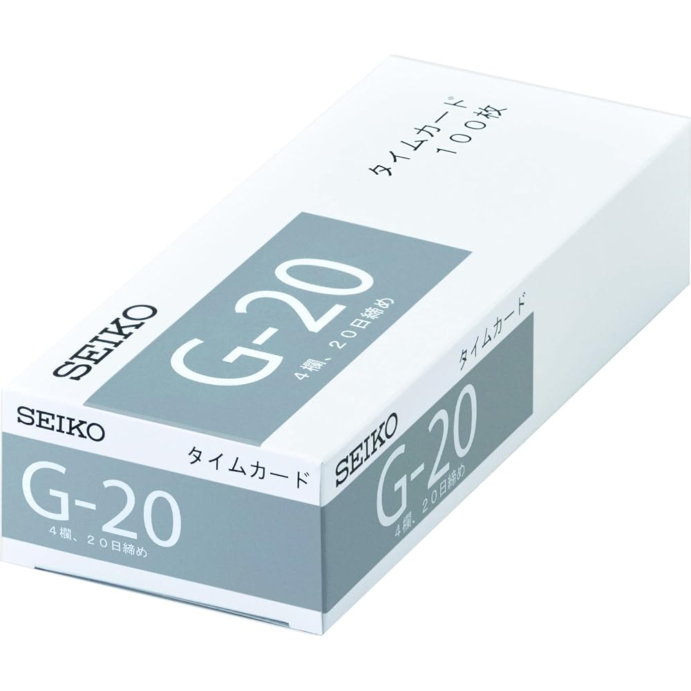 Seiko Precision Time Cards G20 Cards, 100 Cards per Pack, CA-G20