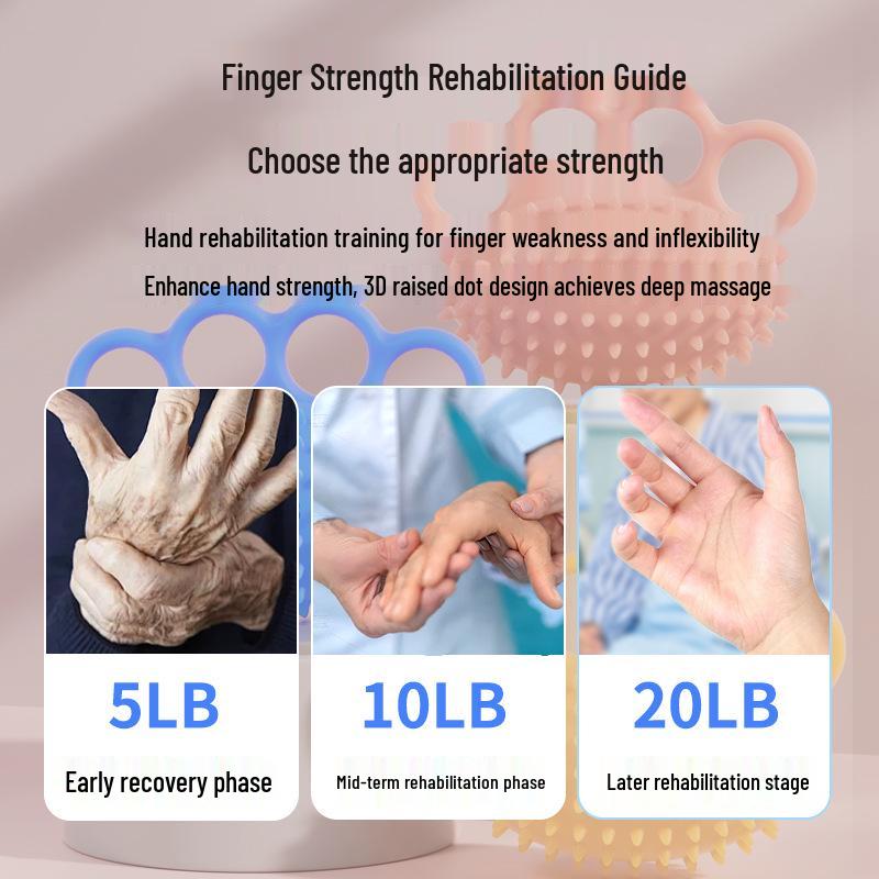 Silicone Four-Finger Hedgehog Hand Grip Massage & Strength Training Ball