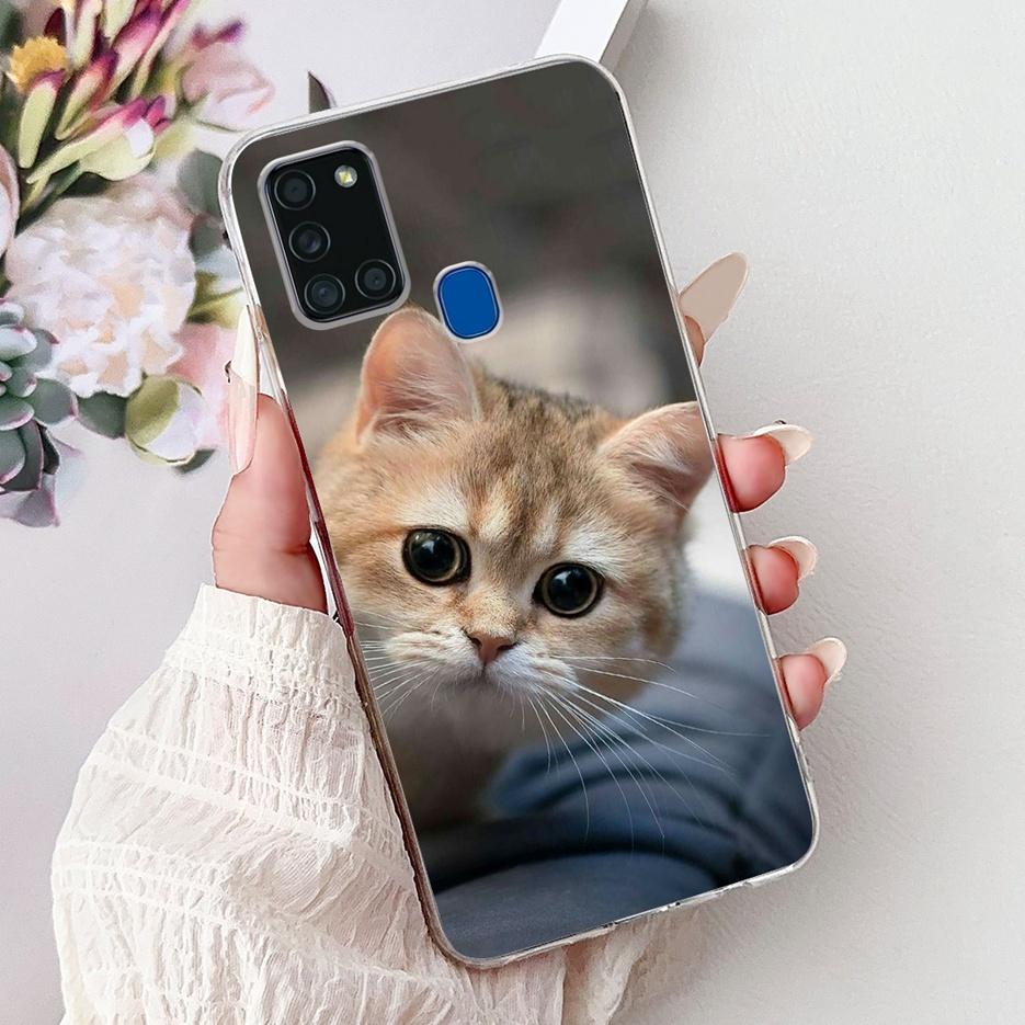 For Samsung Galaxy A21S Case SM-A217F Cute Lucky Koi Painted Cover Soft Slim Phone Case For Samsung A21s A217F Back Cover Bumper