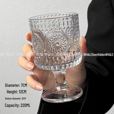 Taza de Vidrio Repujado de Girasol Retro