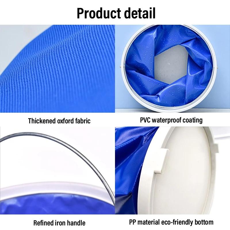 Oxford Fabric Portable Car Wash Bucket 9L/11L/13L Foldable For Compact Storage And Travel