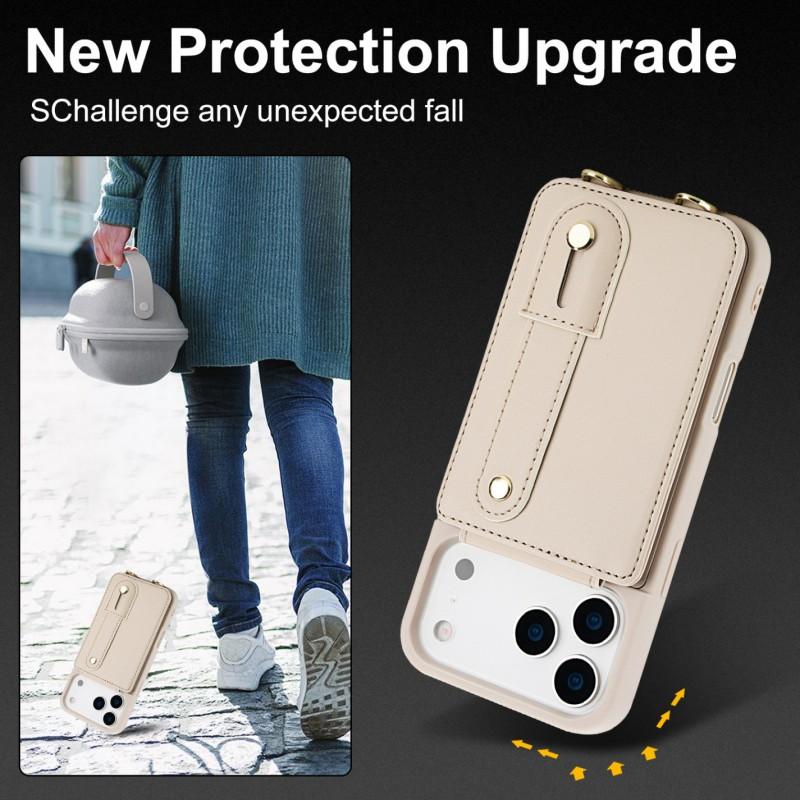 Slim Shockproof Phone Case With Crossbody Strap IPhone 17 Pro Max Silicone Back Cover Anti-Drop Protection Multiple Colors