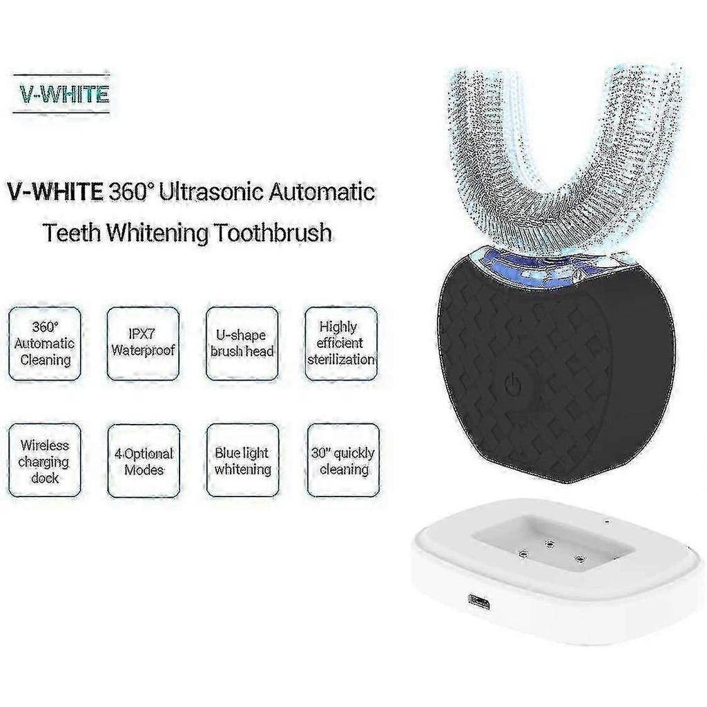 Electric Toothbrush,automatic Toothbrush,u-shape Sonic Toothbrush Teeth Whitening Kit With Replacement Brush Head