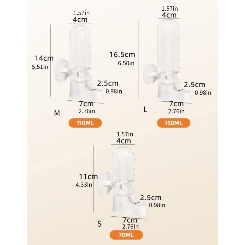 2PCS Automatic Bird Water Dispenser Gravities Water Bottle for Parrots and Small Bird Hanging Design Easy Installation