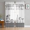 Kitchen Utensils Shelf Sheer Curtains for Living Room Bedroom Decoration Chiffon Tulle Voile Kitchen Window Curtain