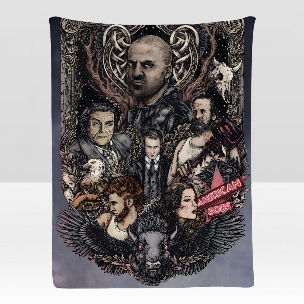 fantasy A-American G-Gods Throw Soft Flannel Blanket for Bed Bedroom Sofa Picnic Throw Skin-friendly Breathable Gift Cover