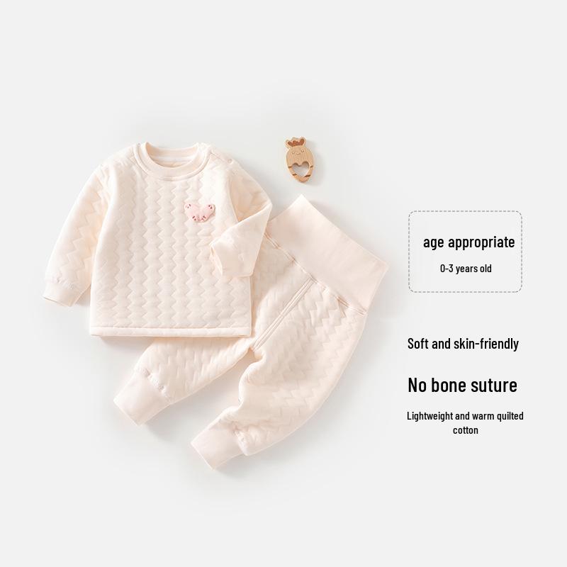 

Cozy Children s High-Waisted Thermal Set: Autumn/Winter Pajamas 73 cm рожевий/абрикосовий