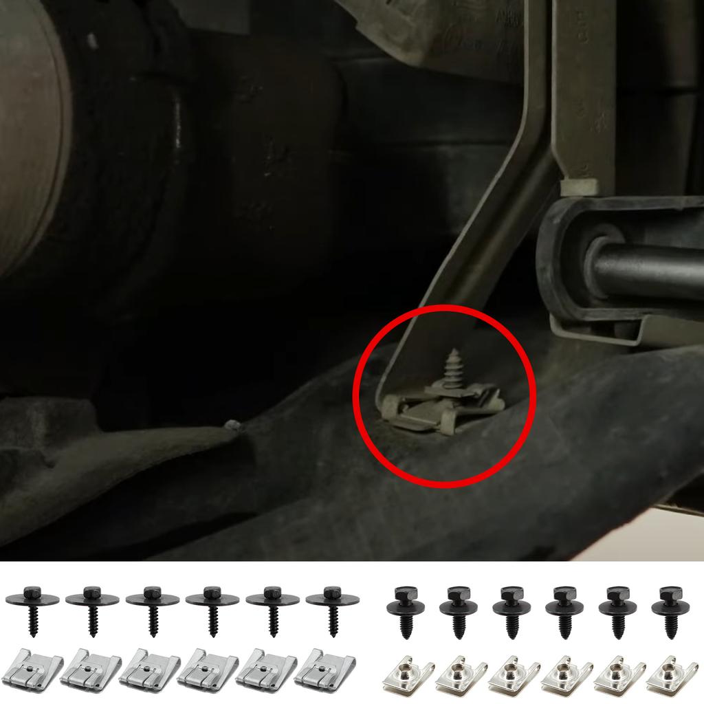 24Pcs Car Engine Undertray Fixing Clips Screws for Mercedes-Benz E-Class C-Class W203 W204 W211 Under Cover Rivet Fasteners