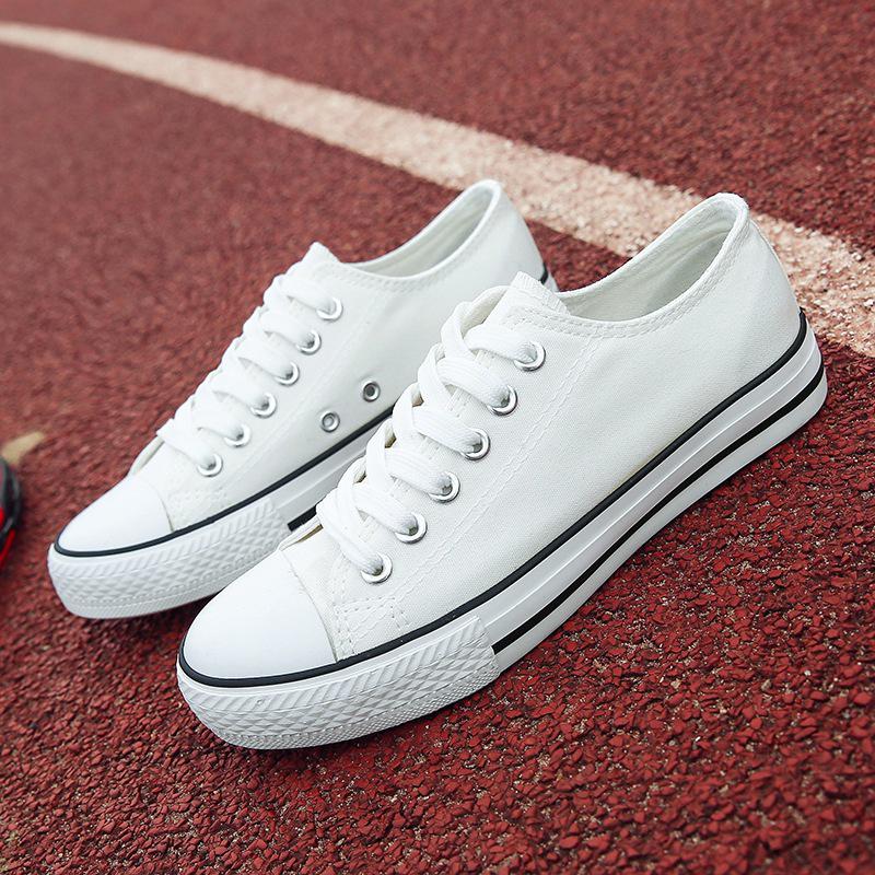 Spring and Autumn New Trendy Canvas Shoes Women's Fashion Student Shoes Lace-Up Small White Shoes Couples Men's Shoes Casual