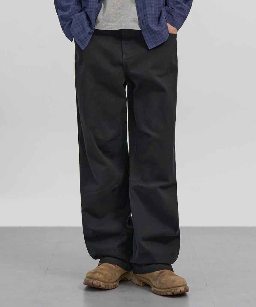 EXCONTAINER Utility Dart Cotton Pants (Black)