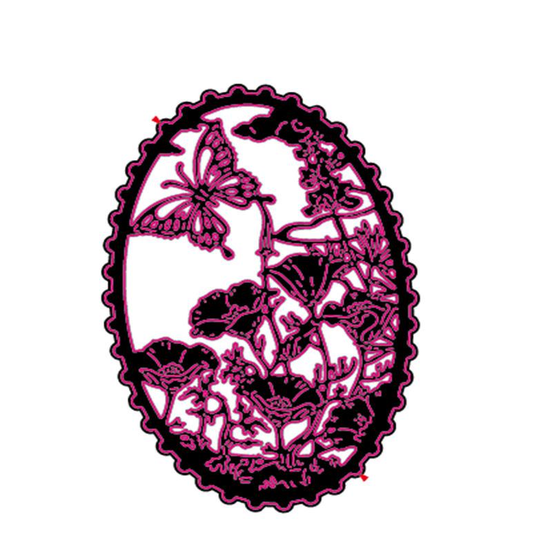 Oval Butterfly Art Background Metal Stencil Embossing Cutting Dies for Diy Scrapbooking Paper  Stamps for Card Embossing Craft Decor