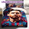 Soccer superstarPattern Bedding Quilt Set Quilt Cover Pillowcase Home Decoration Birthday Gift (1 * Duvet Cover + 2 * Pillowcase, Without Core)