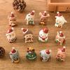 Christmas Series Craft Resin Animal Party Creative Mini Christma Tree Old Girl Kids Cute Gift Home Decoration Supplies Decor