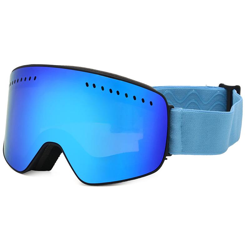 Magnetic Attraction Polarized Frameless Ski Goggles-UV400 Anti-Fog Adjustable Strap Fast Lens Replacement Breathable Comfortable