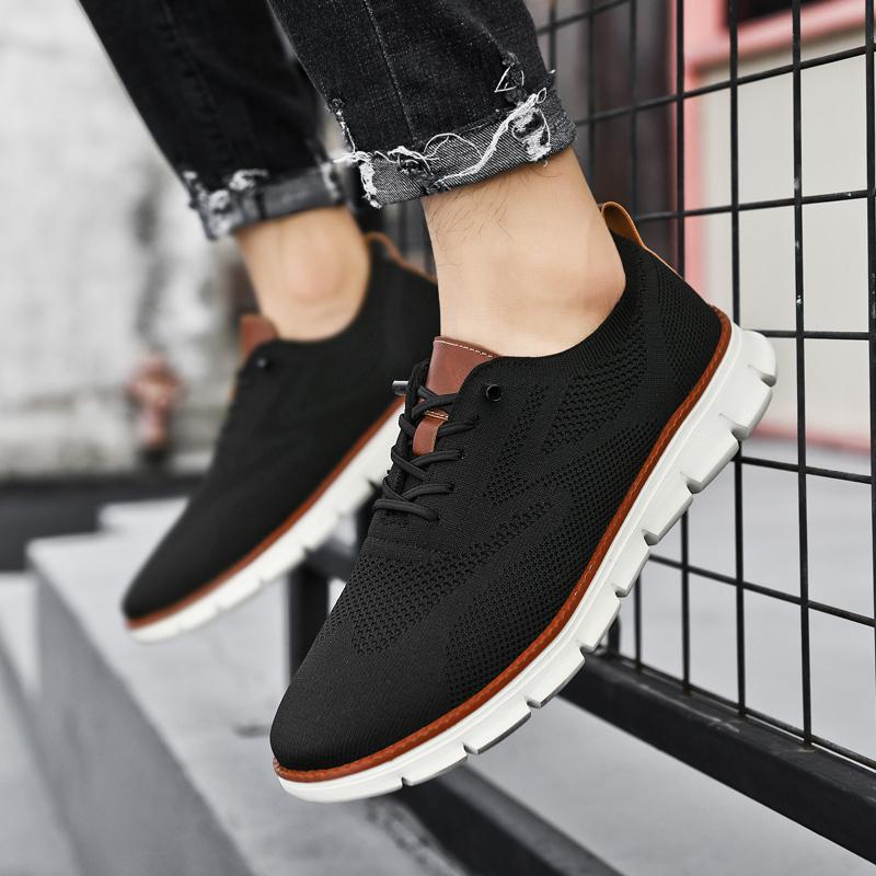 Men's shoes Men's flying woven sneakers Breathable casual comfortable men's sneakers lightweight vulcanized men's shoes for men