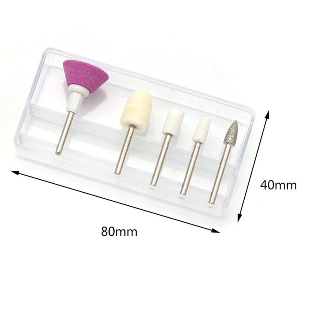 Burghie 5 buc Mașină de slefuit unghii Instrument electric de manichiură pentru lustruire