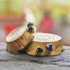 COHEALI Set of 4 Resin Tree Miniature Garden Micro Landscape Indoor and Outdoor Accessories Stumps, Objects, Decorations, 2.9x1.2x1 Inch,