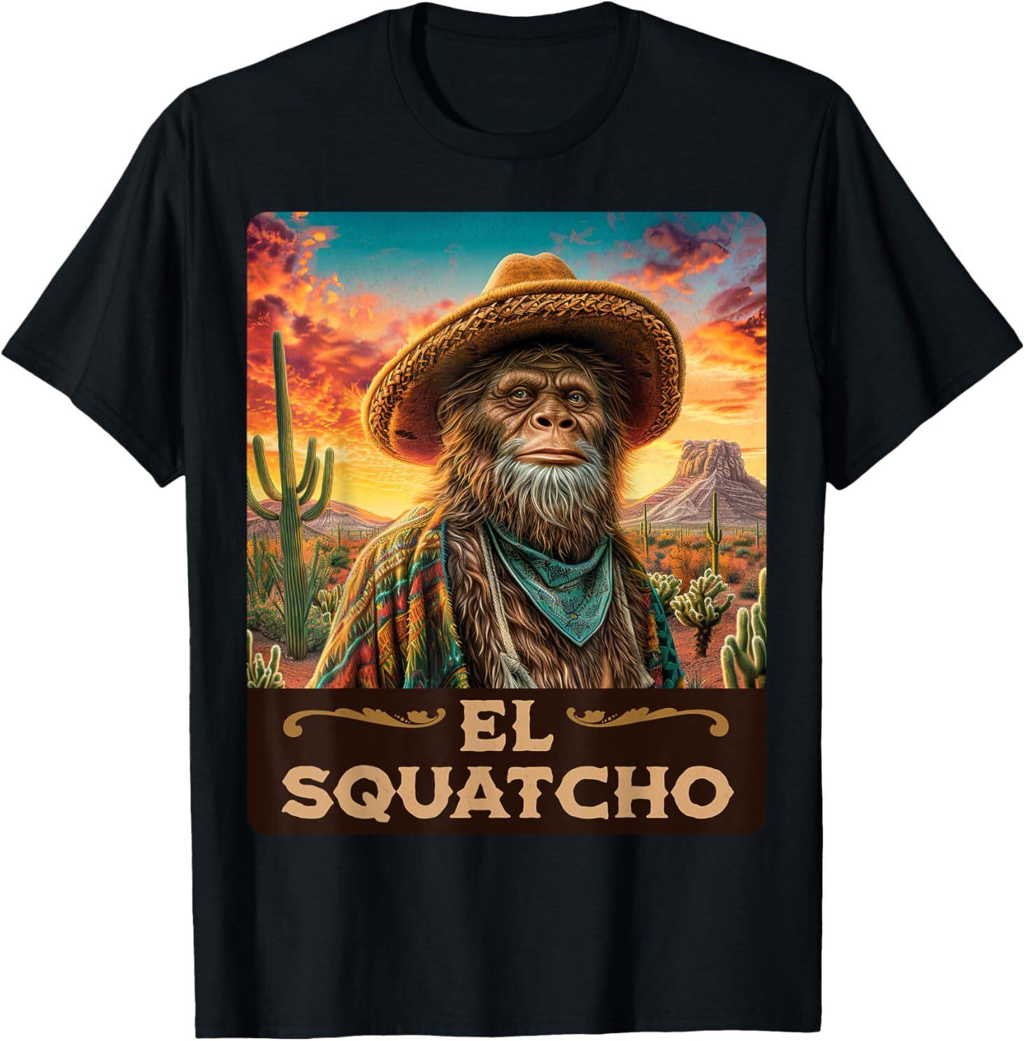 Guardian of the desert: Bigfoot, Sasquatch, and El Squatcho T-Shirt Mens Womens Tees Top XL