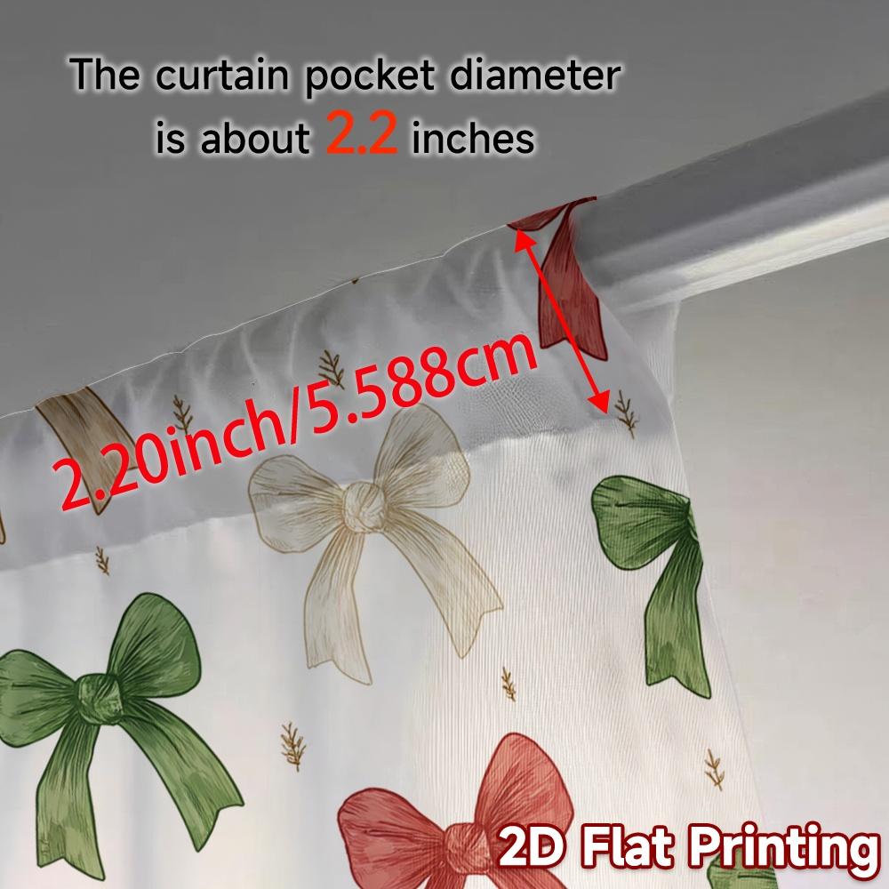 2D Flat Printing  JIT 2pcs   Curtains (Without Rod) Festive Ribbons Chic Curtains Fabric Curtains Thermal Insulation   and Room