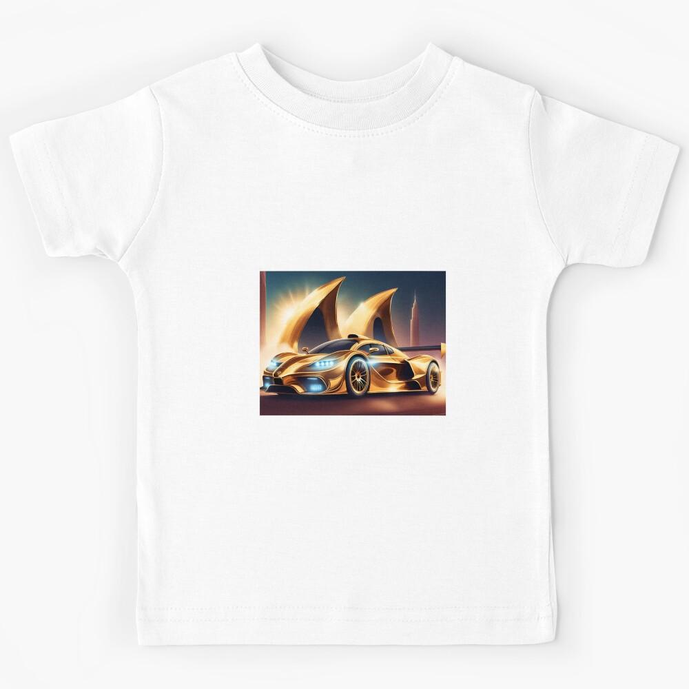 Epic Gold Sports Race Car Design Kids T-Shirt 120