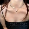 Japansk og koreansk stil geometrisk titanstål halskjede - kvinners kragebenskjede samling