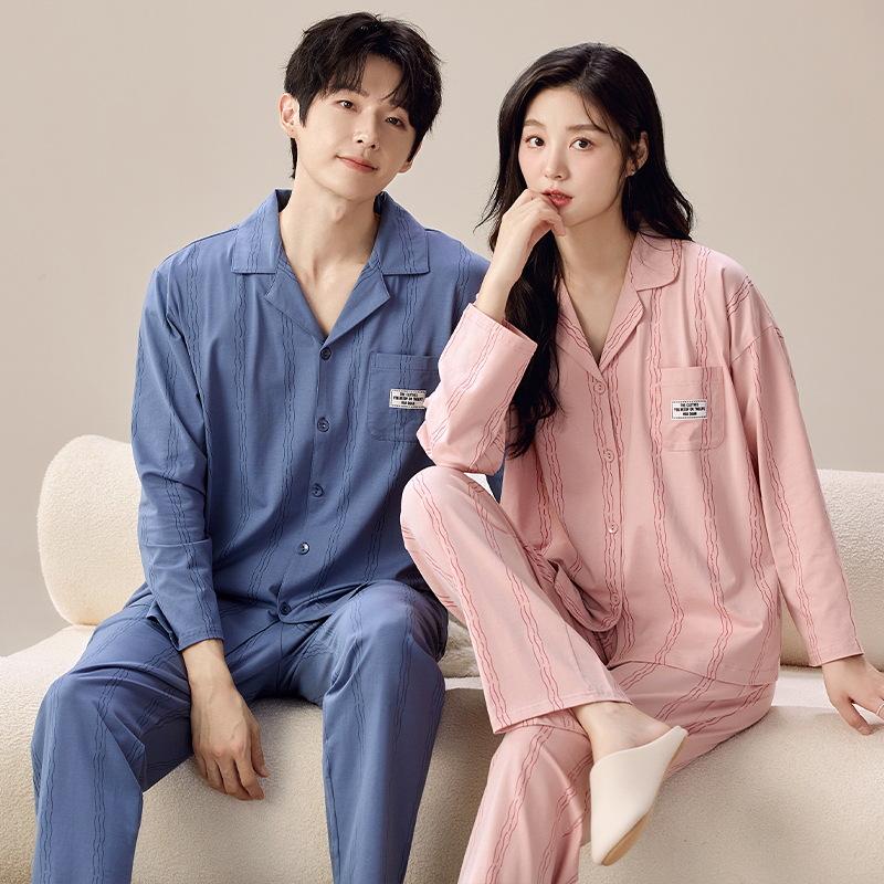 

Couple s Plaid Long Sleeve Pajama Set with Lapel Cardigan & Chest Pads for Indoor/Outdoor Wear Men s L: 168-173 cm, 110-125 kg