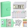 A6 Macaron PU Leather Zipper Budget Notebook with Detachable Loose-Leaf Pages
