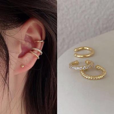 3Pcs  Zircon Ear Cuffs Without Piercing Ear Clip Earrings Non-Piercing Fake Cartilage Earrings For Women Jewelry Gifts