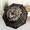 1pc Lion Mandala Pattern Automatic Umbrella - 8-Rib Foldable Design, Outdoor Adventures, and Family Celebrations Y250829081