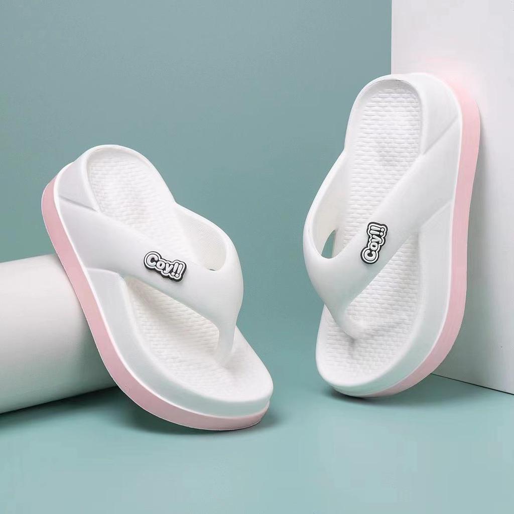 Women's Summer Thick Sole Non-Slip Flip-Flops - Stylish, Colorful Beach Sandals with Comfortable Design