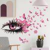 Vivid Wall  Stickers Eyelashes Butterfly Removable Decoration For Living Room Bedroom Background