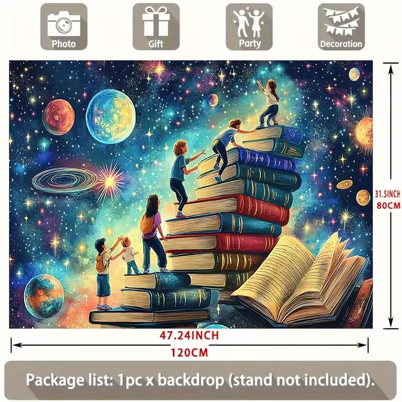 Волшебные Книги Лестница Галактика Гобелен, Детская Читальня Фантазия Звездное Небо Настенный Декор 47.2x31.5inch/120*80cm