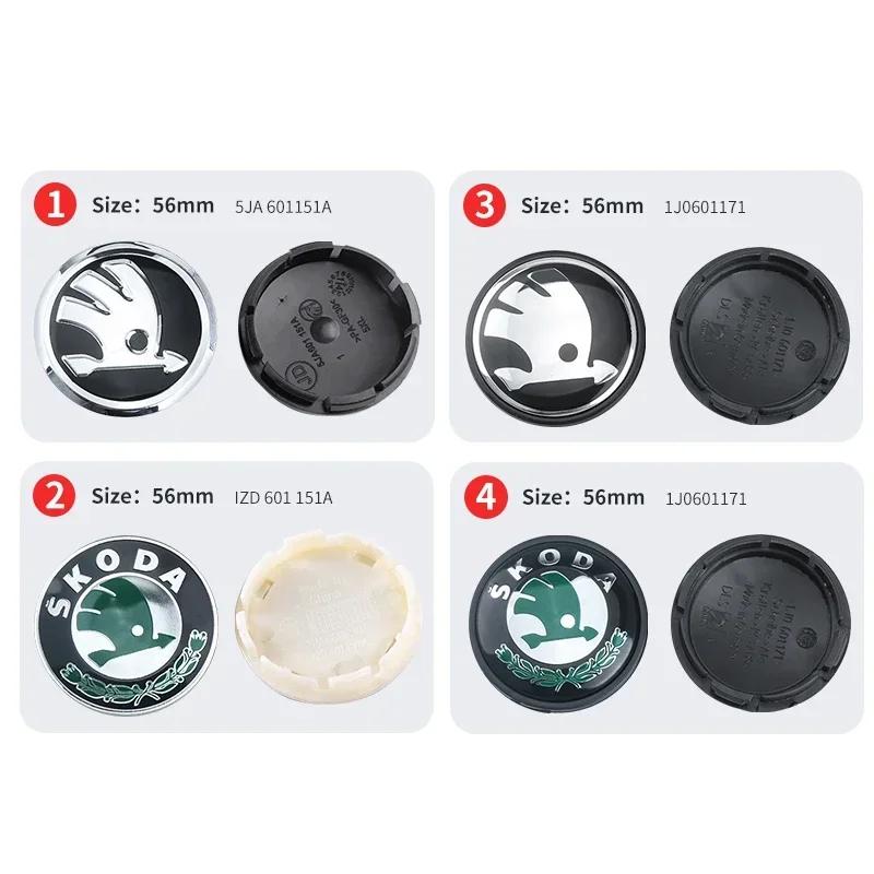 2026 Hot 4pcs 56mm 65mm 75mm 5JA601151A 1J0601171 3B7601171 Car Rim Cover Wheel Hub Center Caps Badge Logo Emblem For Skoda Octa