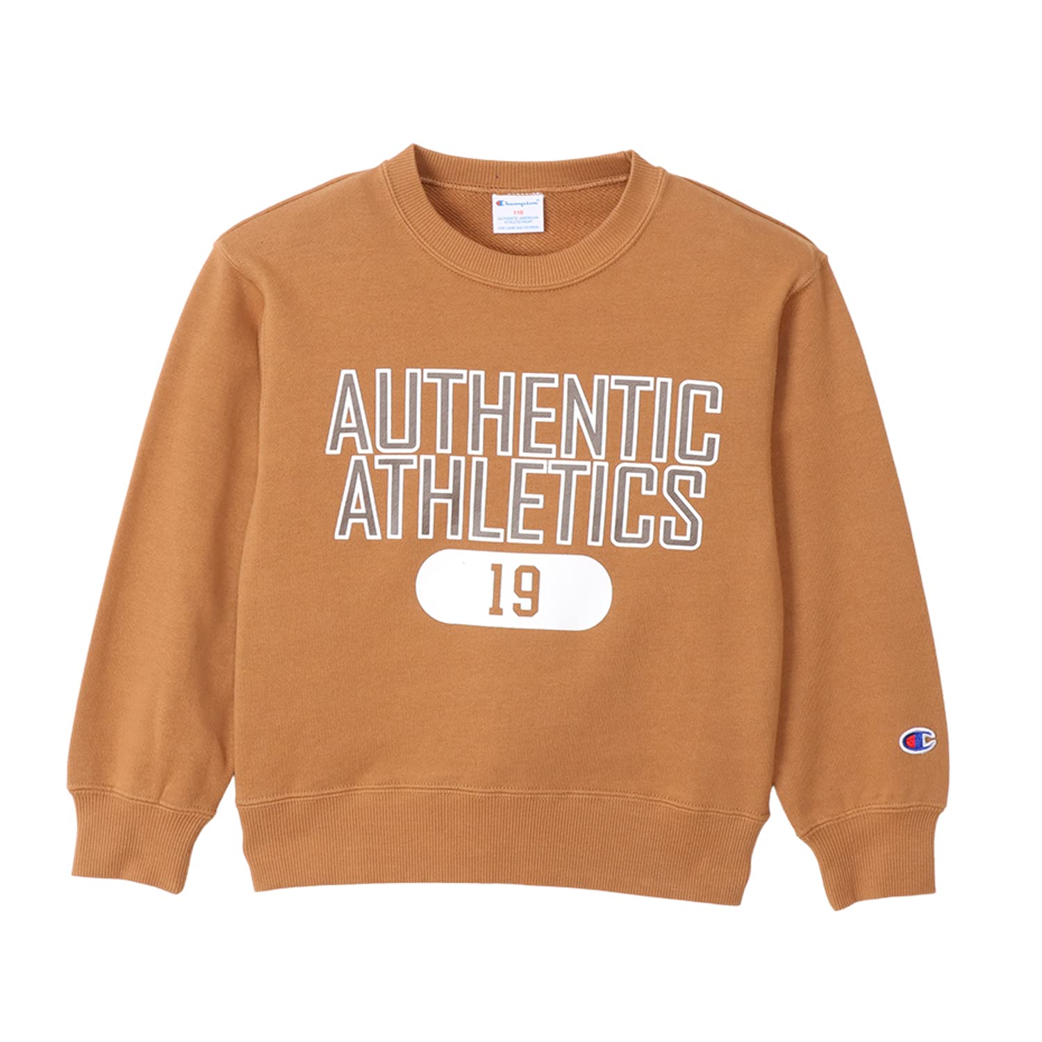 

Champion Повседневный Свитшот с Круглым Вырезом, Длинный, Свободный, Графический, Размер 120, Для Мальчиков, Рукав, 100% Хлопок, Посадка, Принт, Верблюжий, (CK-Y010)