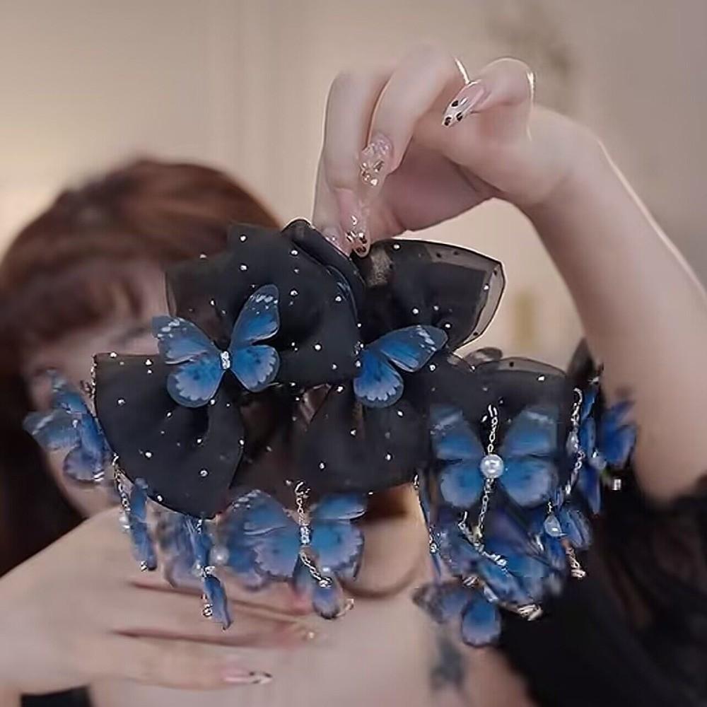Vintage Butterfly Hairgrips Elegant Shark Clip Trendy Bow Mesh Hair Claw  Daily Use