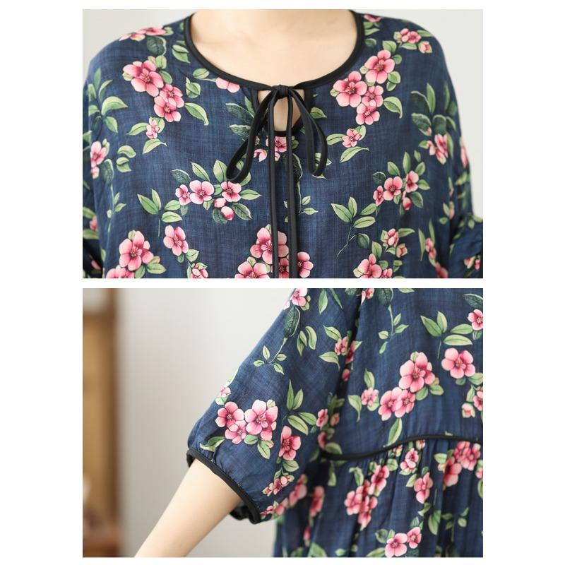 DIMANAF Nuovo 2026 Donna Taglie Forti Estiva Abito Lungo Morbido Oversize Maxi Donna Floreale Cotone Vestito da Sole Spiaggia