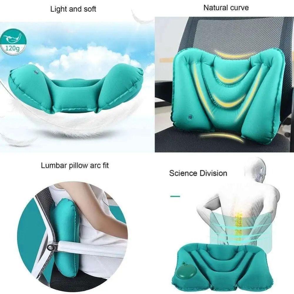 Waist Protection Inflatable Lumbar Pillow Inflatable Ultralight Chair Waist Cushion Comfortable Soft Cushion for Home Office Car