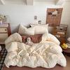 Autumn Polka Dot Cotton Feel Dormitory 3-Piece Set - Breathable, Lightweight Bed Sheet & Pillowcase Set