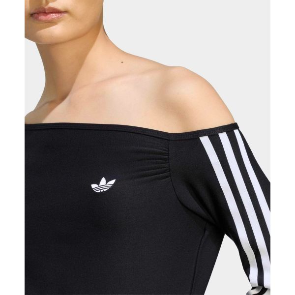 Adidas Originals One Shoulder Asymmetric Fitted Long Sleeve T-Shirt Women tops LE8310