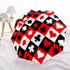1pc Playing Cards Symbols Automatic Open/close Umbrella, 8-Rib Sturdy Structure, Auto Folding/Opening, Portable Travel Umbrella for Women176