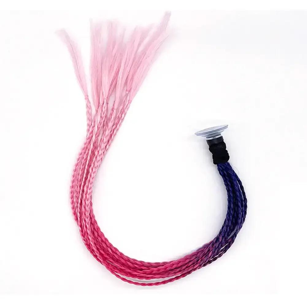 Helmet Dreadlocks Braid For Helmet Motorcycle Dreadlocks Dirty Braid Pigtail Gradient Synthetic Twist Braid Ponytail With Sucker