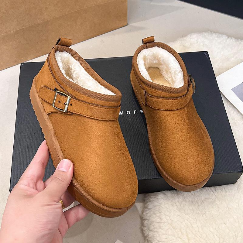 Europäischer und amerikanischer Außenhandel Damen Übergröße Kurze Schneestiefel Damen 2025 Winter neue dicksohlige Samt Thermo Baumwollschuhe