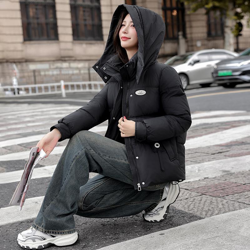New Winter Cotton Jacket, Cotton Jacket, Hooded Fashionable and Versatile Simple Korean Version Loose Women's Cotton Jacket, Warm Bread Jacket