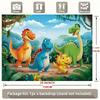 Cartoon Dinosaurier Party Hintergrund 120x80cm Polyester Hintergrundtuch für Kindergeburtstag Fotokabine Dekoration