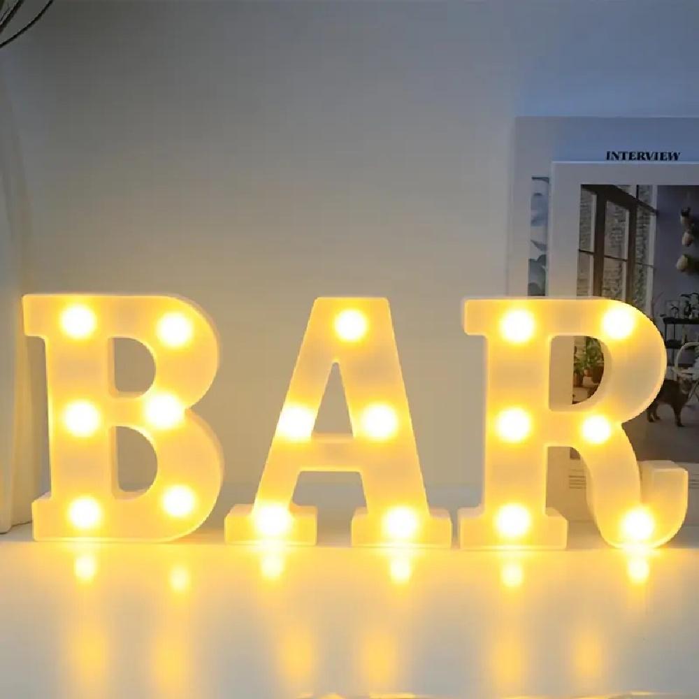 1PC LED Alphabet&Number Lights For Home,Wedding,Proposal,Birthday,Party,Photo Prop, Battery Powered White Decorative Night Light