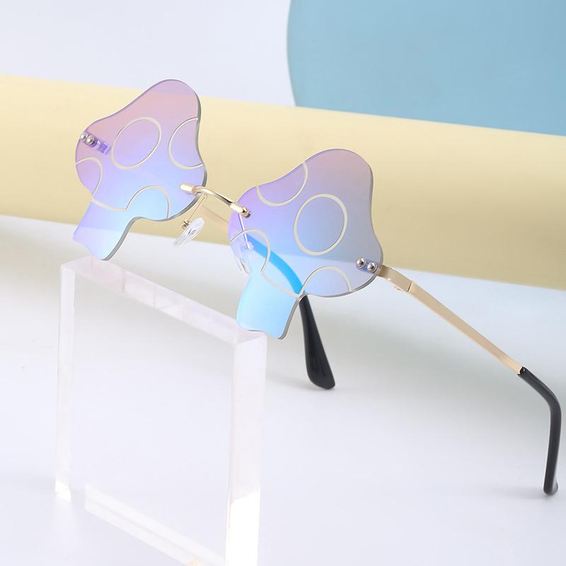 Personality Funny Mushroom Sunglasses Girls Tide Prom Art Photography Frameless Sunglasses