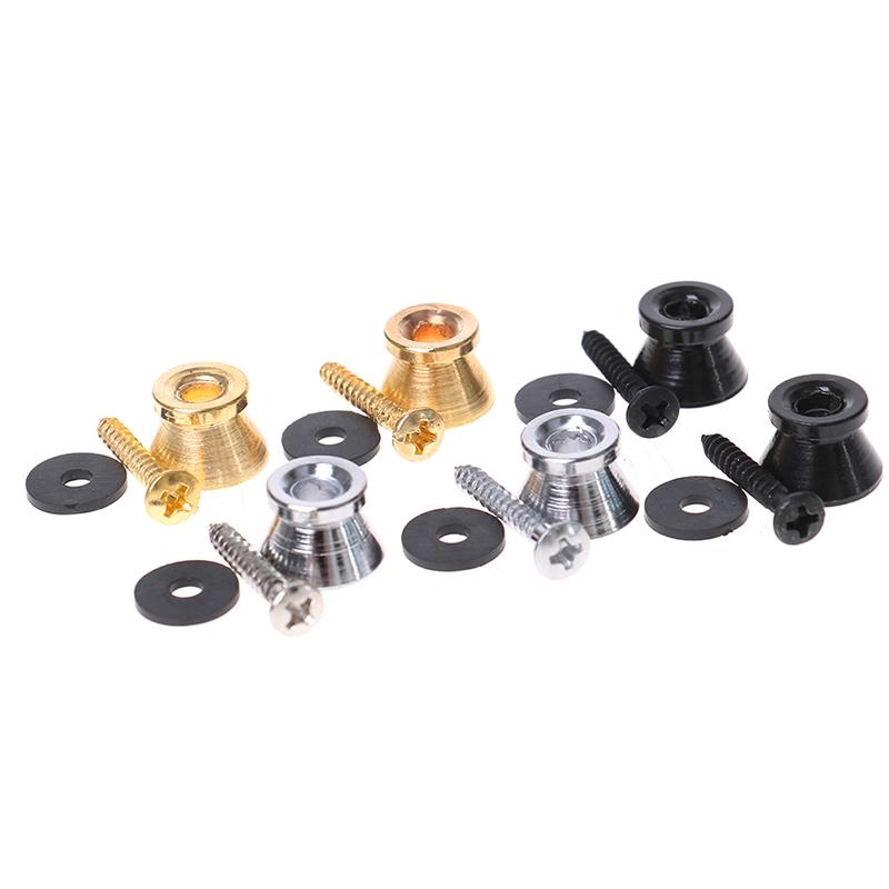 2 Stück Gitarre Bass Ukulele Gitarrengurt Schnalle Knopf Schloss Pins Metall Endstück Schloss